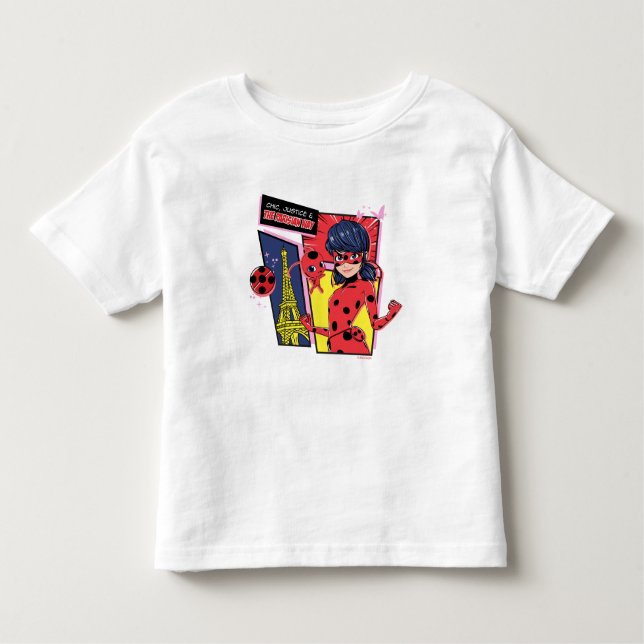 Camiseta De Bebé Cómic Milagroso Ladybug Estilo Parisino (Anverso)