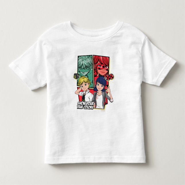 Camiseta De Bebé Cómic Milagroso Marinette & Adrien Verdaderos Colo (Anverso)
