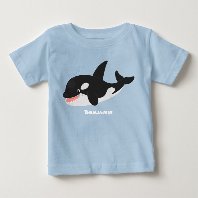 Camiseta De Bebé Cómico asesino ballena orca personalizado lindo il (Anverso)