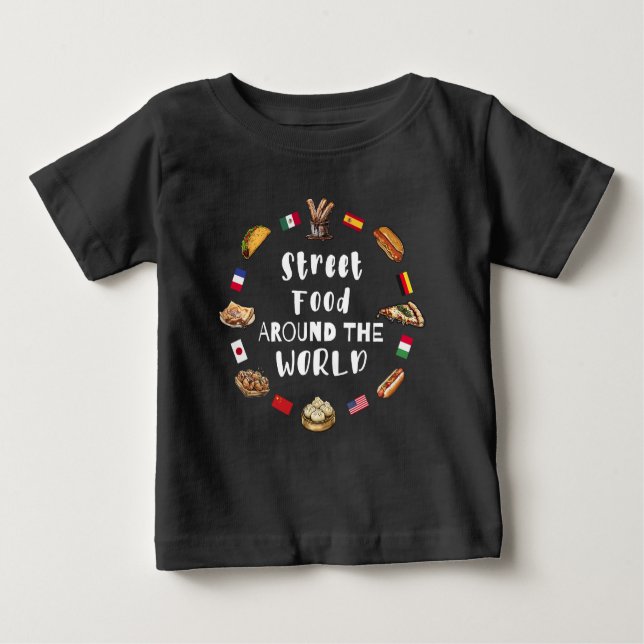 Camiseta De Bebé Comida callejera alrededor del mundo (Anverso)