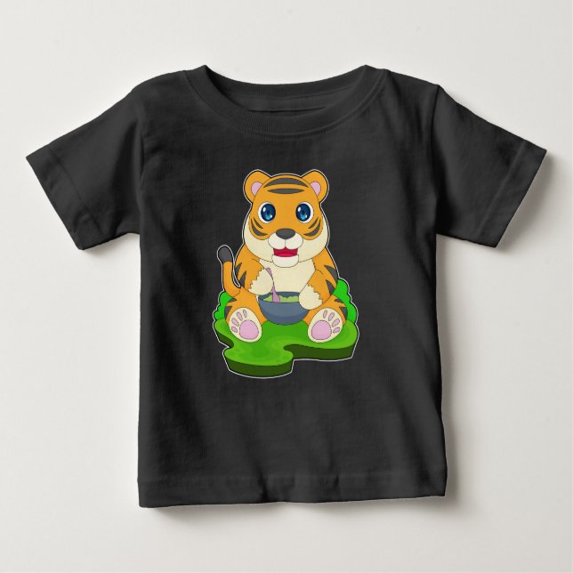 Camiseta De Bebé Comida del tazón del tigre (Anverso)