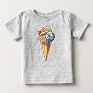 Camiseta De Bebé Comida divertida con helado planetario
