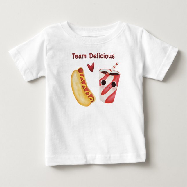 Camiseta De Bebé Comida rápida ligera - comida chatarra de Kawaii e (Anverso)