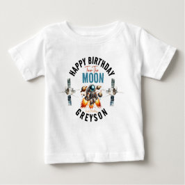 Camiseta De Bebé comienza hacia la luna cumpleaños 2 espacio