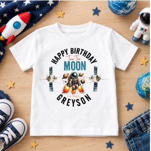 Camiseta De Bebé comienza hacia la luna cumpleaños 2do espacio