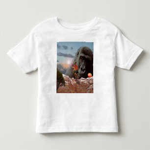 Camiseta De Bebé Compartiendo una manzana con un gorila,