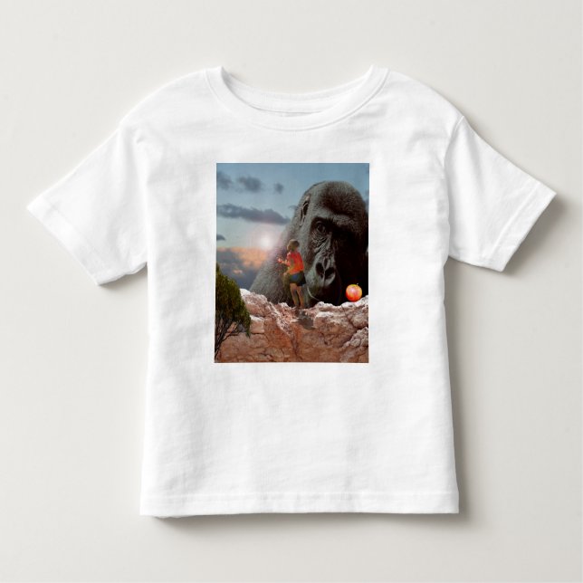 Camiseta De Bebé Compartir Una Manzana Con Un Gorila, (Anverso)