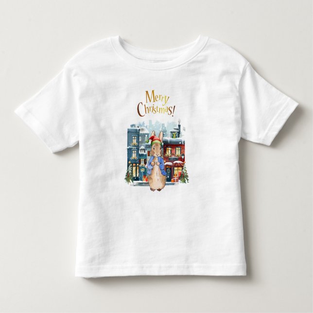 Camiseta De Bebé Compras de Navidades de Conejo Pedro (Anverso)