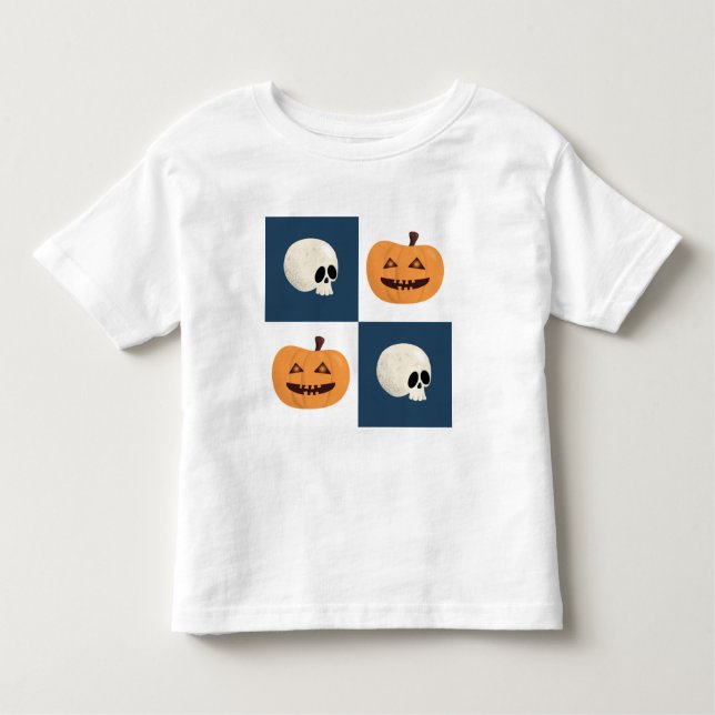 Camiseta De Bebé Comprobaciones de calaveras y calabazas (Anverso)