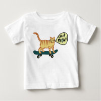 Comprobar Meowt Punny Skateboarding Tabby Cat T-Sh