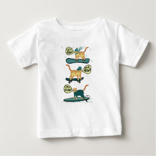 Camiseta De Bebé ¡Compruebe Meowt! Gato de Tabby de la snowboard de