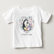 Camiseta de bebé con amor pingüino personalizada