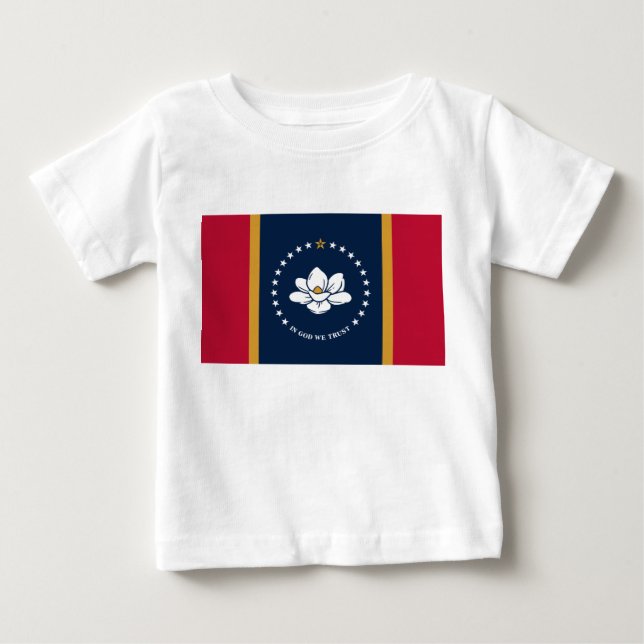 Camiseta de bebé con bandera de Misisipi (Anverso)