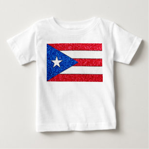 Camiseta de bebé con bandera de Puerto Rico purpu