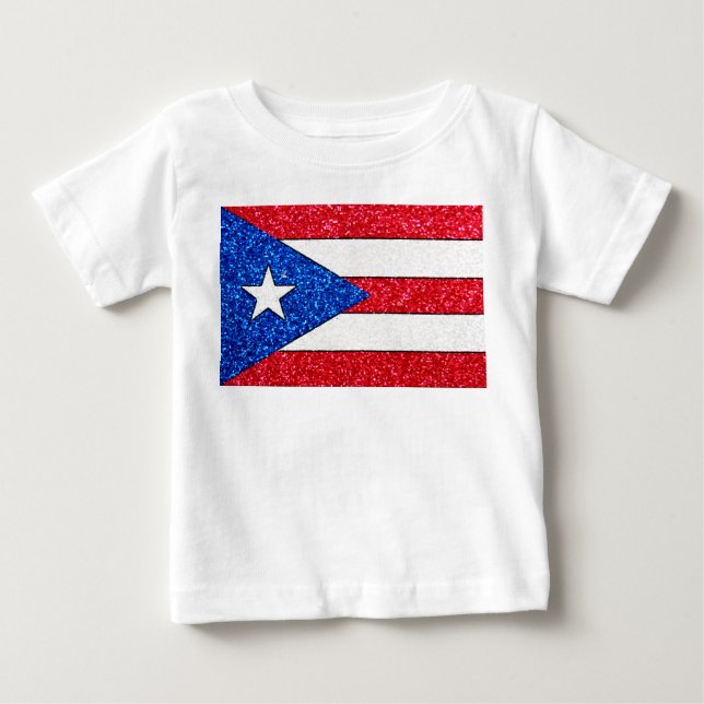Camiseta de bebé con bandera de Puerto Rico purpur (Anverso)