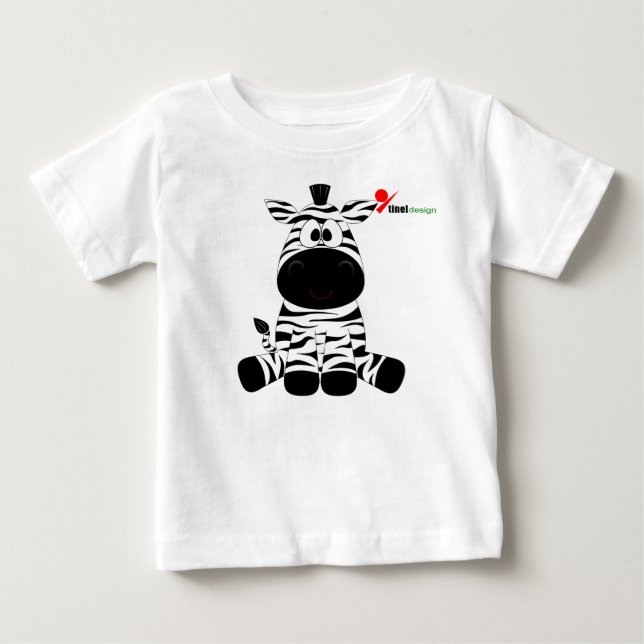 Camiseta de bebé con cebra a rayas (Anverso)