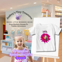 Camiseta de bebé con colibrí personalizada