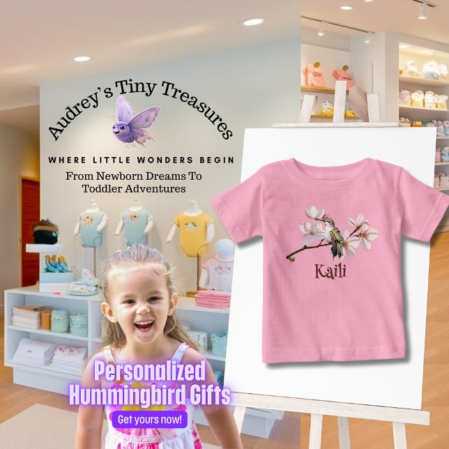 Camiseta de bebé con colibrí personalizada (Subido por el creador)