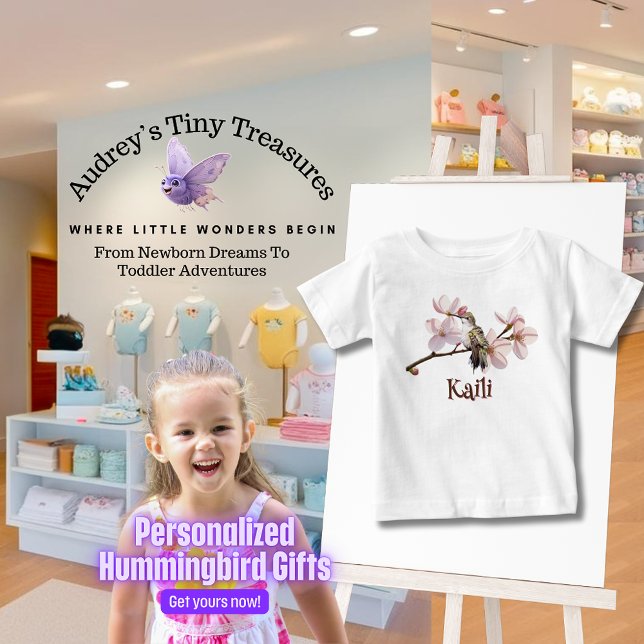 Camiseta de bebé con colibrí personalizada (Subido por el creador)
