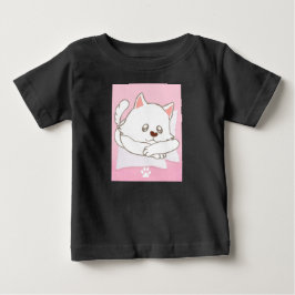 Camiseta de bebé con estampado de gato adorable
