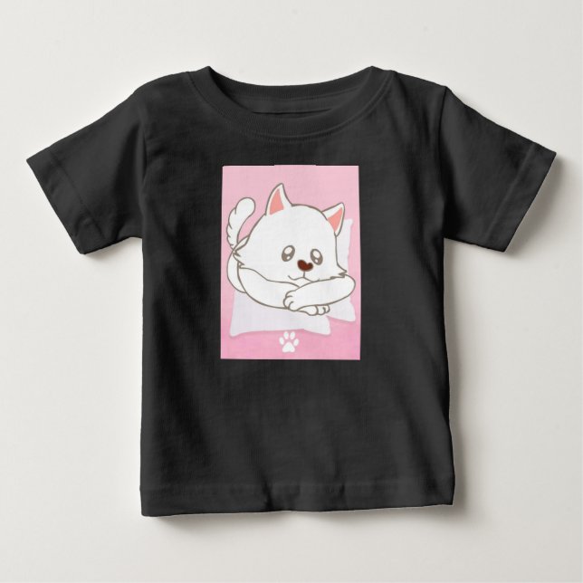 Camiseta de bebé con estampado de gato adorable (Anverso)