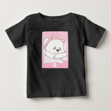 Camiseta de bebé con estampado de gato lindo