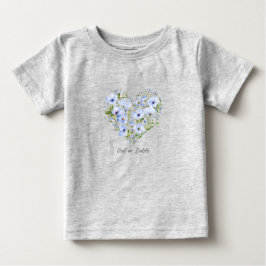 Camiseta de bebé con estampado floral de corazón a