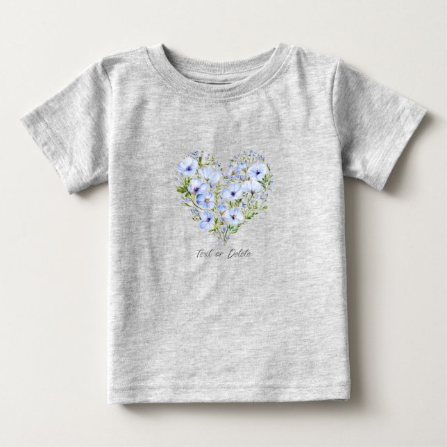 Camiseta de bebé con estampado floral de corazón a (Anverso)