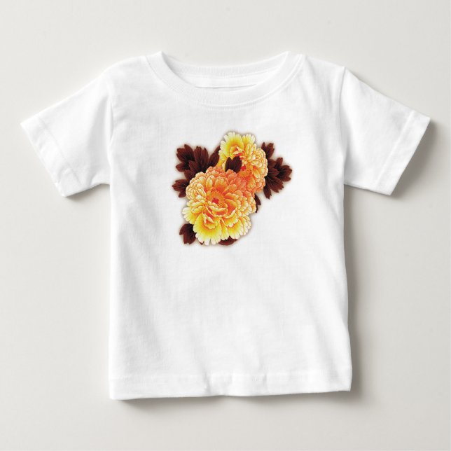CAMISETA DE BEBÉ CON FLORES NOMBRE PERSONALIZADO (Anverso)