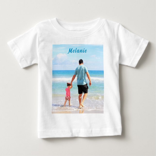 Camiseta de bebé con foto personalizada con nombre (Anverso)