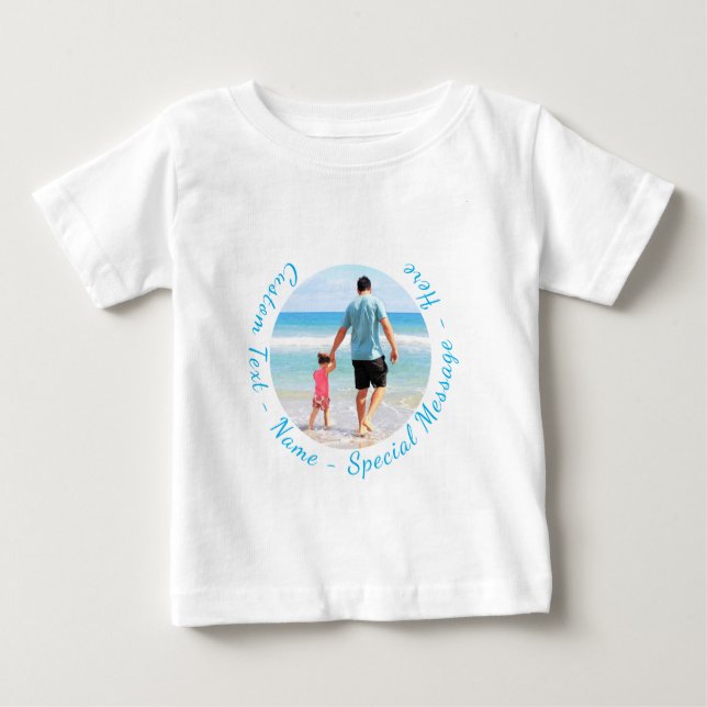 Camiseta de bebé con foto personalizada Texto pers (Anverso)