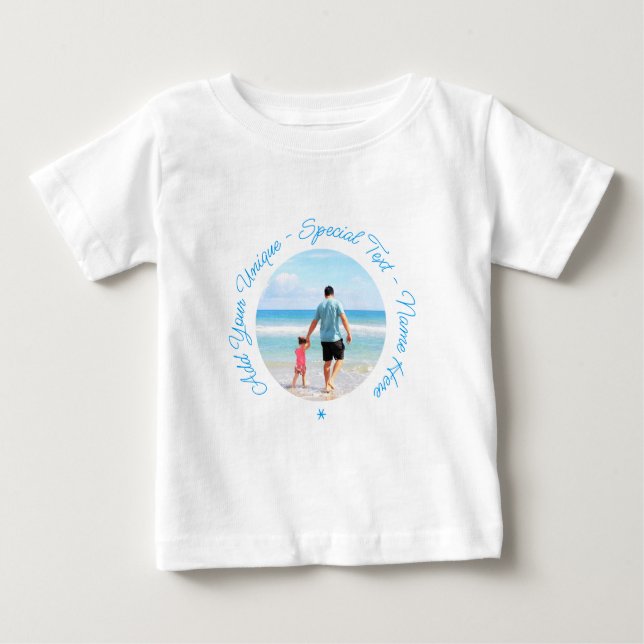 Camiseta de bebé con foto personalizada y texto (Anverso)