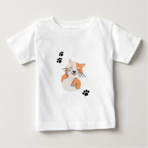 Camiseta de bebé con gato de dibujos animados ador