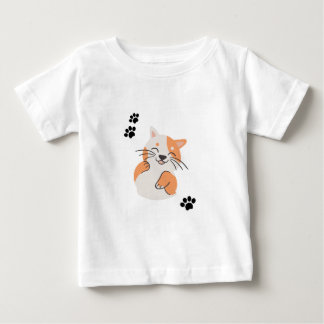 Camiseta de bebé con gato de dibujos animados ador