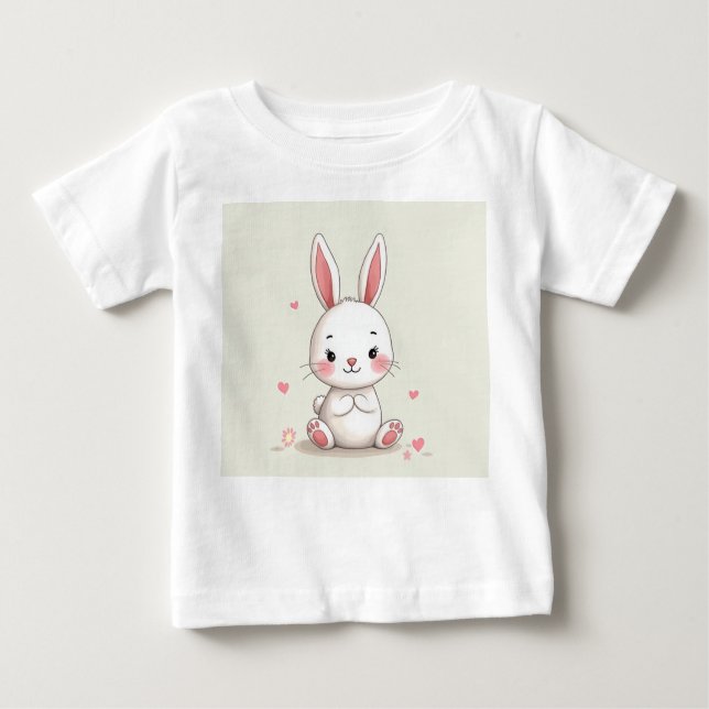 camiseta de bebé con ilustracion de conejo (Anverso)