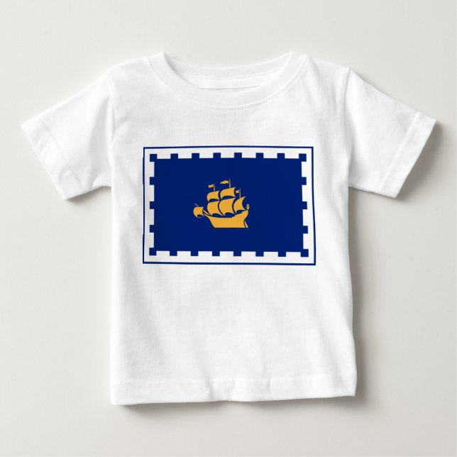 Camiseta de bebé con la bandera de la ciudad de Qu (Anverso)