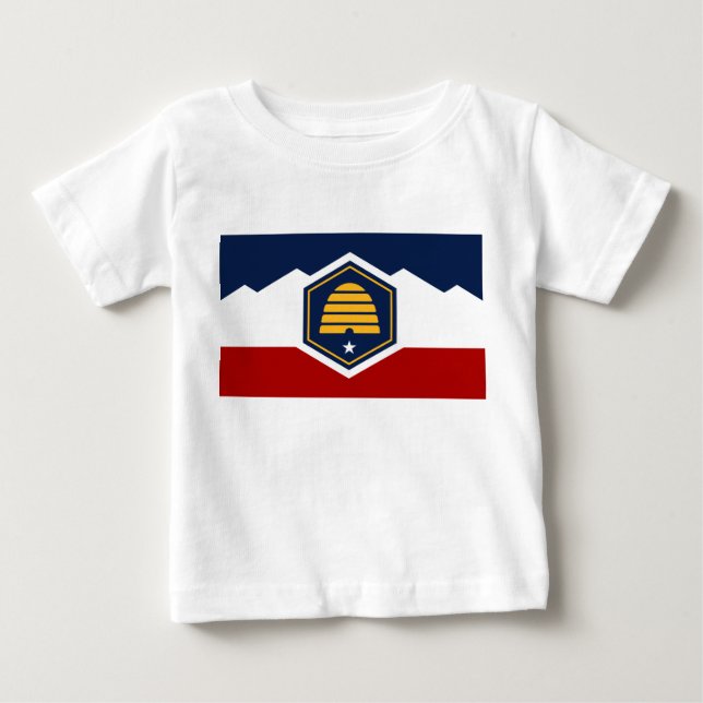 Camiseta de bebé con la bandera de Utah, EE. UU. (Anverso)