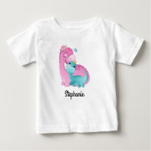 Camiseta de bebé con nombre personalizado | dinosa