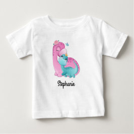 Camiseta de bebé con nombre personalizado | dinosa