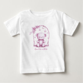 Camiseta de bebé con osito de peluche rosa