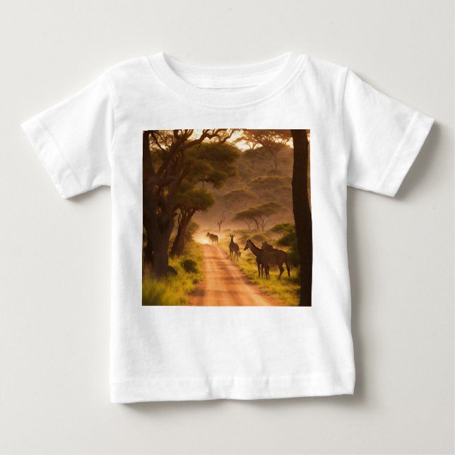 Camiseta de bebé con safari de la jungla (Anverso)