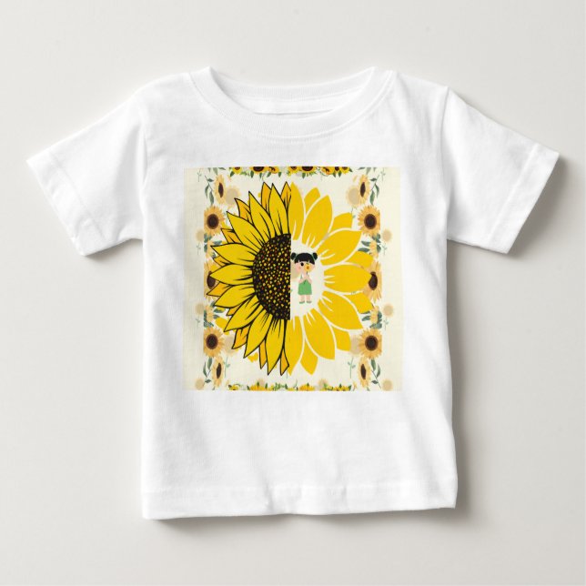 camiseta de bebé con tema de girasol (Anverso)
