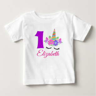Camiseta de bebé con tema de unicornio para el 1er
