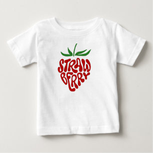 Camiseta de bebé con tipografía de fresa