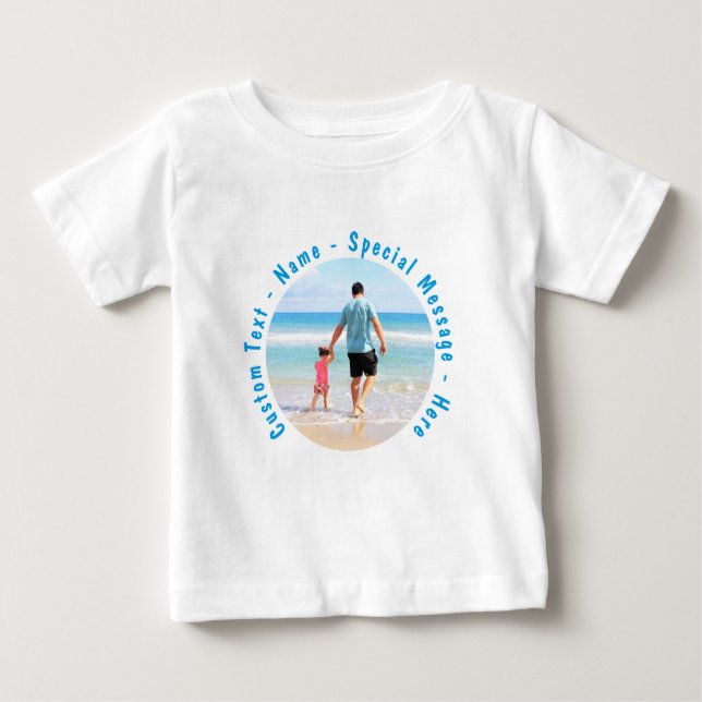 Camiseta de bebé con tu foto personalizada Texto p (Anverso)