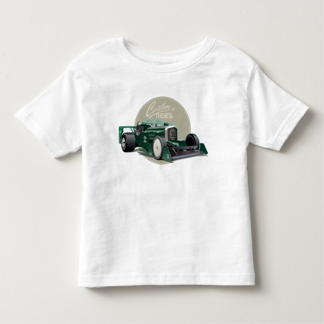 Camiseta De Bebé concepto de coche de carrera retro personalizado (Anverso)