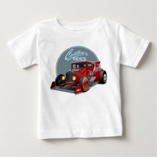 Camiseta De Bebé concepto de coche de carrera retro personalizado