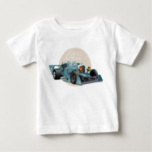 Camiseta De Bebé concepto de coche de carrera retro personalizado