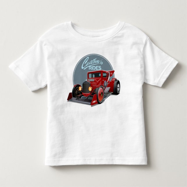 Camiseta De Bebé concepto de coche de carrera retro personalizado (Anverso)