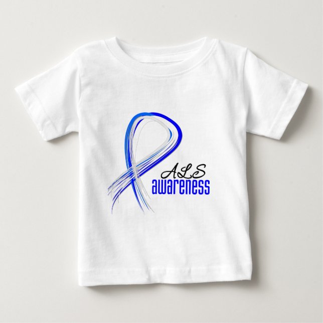 Camiseta De Bebé Conciencia del ALS de la cinta del Grunge (Anverso)